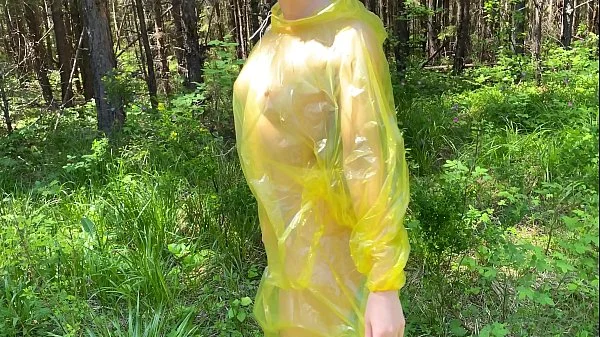 b. in pvc raincoat sucks an swallow dick